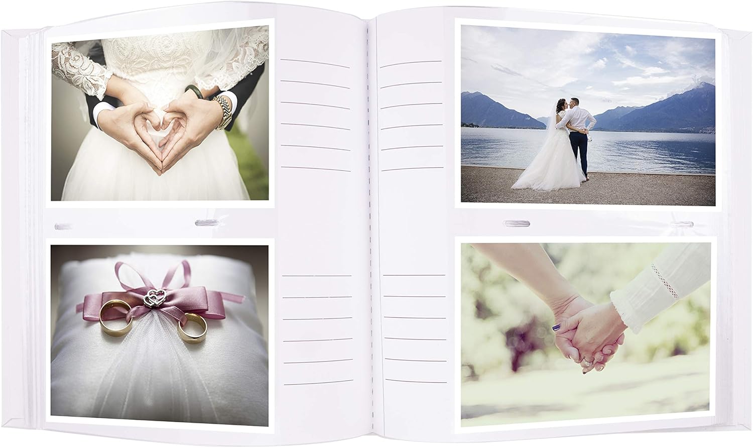 Kenro Fleur White Wedding Memo Photo Album for 200 Photos 6x4 Inch / 10x15cm - FLR201, Silver,white, 6 x 4 inches - Image 5