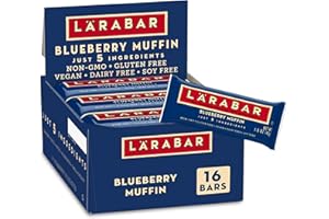 LÄRABAR Larabar Blueberry Muffin Fruit and Nut Bars, Gluten Free and Vegan, 16 Ct, 25.6 oz