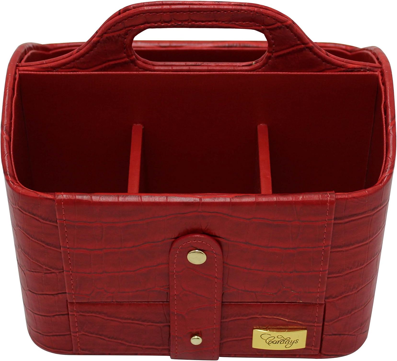 CORDAYS - Handcrafted Cosmetic Caddy and Storage Organiser in Premium Quality Leatherette: Limited Edition ECO Fashion Collection - Red CDL-10065