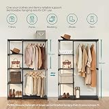 SONGMICS Freestanding Wardrobe, Foldable Closet, 43x112x165cm, Black view 4