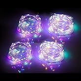Mandiq 4 Pack Fairy Lights Battery Operated, String Lights 10ft 30 LEDs, Flashing and Constant Light Mode, Silver Wire Mini L