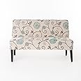 GDFStudio Christopher Knight Home Dejon Fabric Love Seat, White And Blue Floral