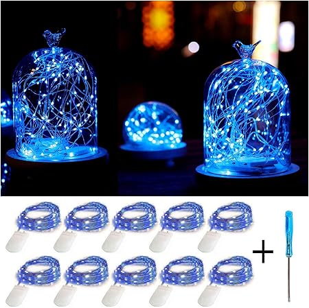 Amazon Com Fainyearn 10 Pack Blue Mini Fairy Lights Battery