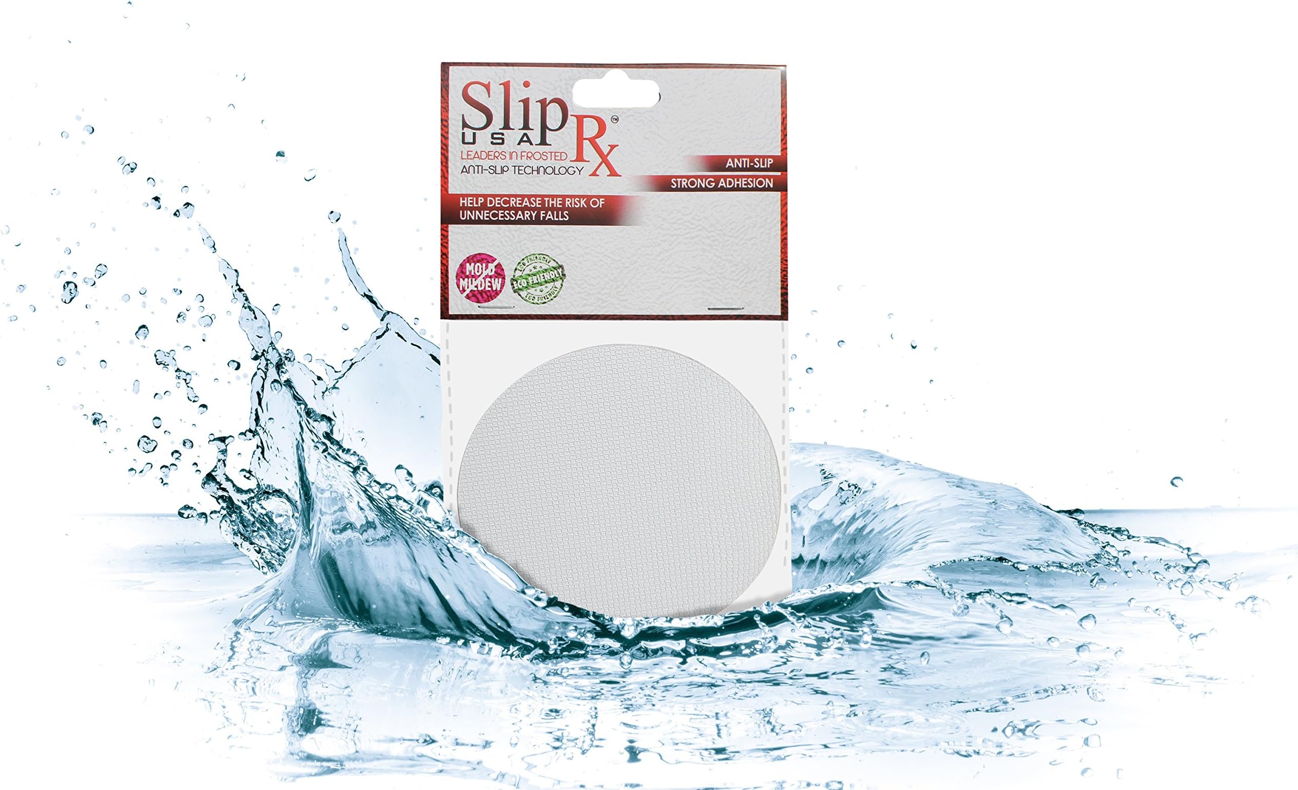 SlipRx USA Non-Slip Bathtub or Shower Stickers Safety Adhesive Discs | Non-Toxic, Anti-Bacterial, Mold & Mildew Resistant Mat | Large Surface Area - 4" Diameter