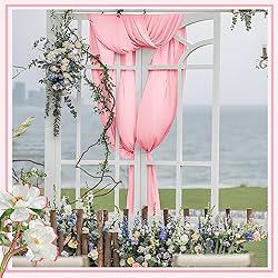 Horbaunal Light Pink Chiffon Fabric by The Yard, 1