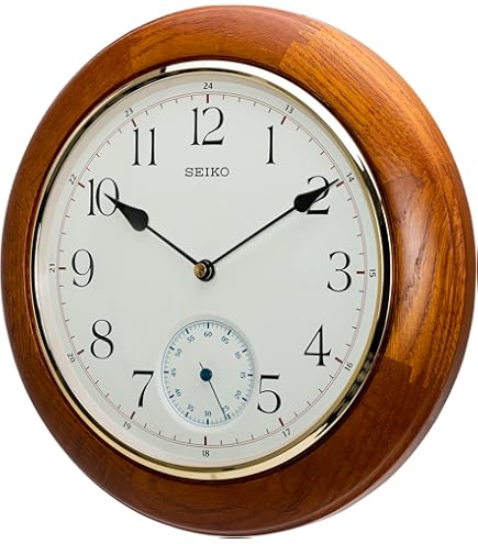 Seiko 13 Inch Numbered Wood Finish Wall Clock,Brown : Amazon.ca: Home
