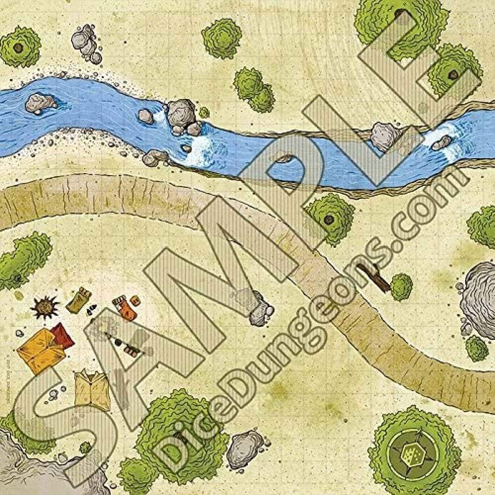 Amazon Com Cloth Rpg Battle Map Roadside Campsite Rpg And War Games 1 Grid 28mm Scale Dungeon Terrain Dungeons And Dragons D D Dnd