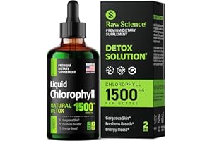 S RAW SCIENCE Chlorophyll Liquid Drops - Organic Chlorophyll - Natural Energy Boost – Made in USA – Fast Absorbing Liquid Chlorophyll – Boost Oxygen & Internal Deodorant – Non GMO Vegan – Detox Liquid Oxygen Drops