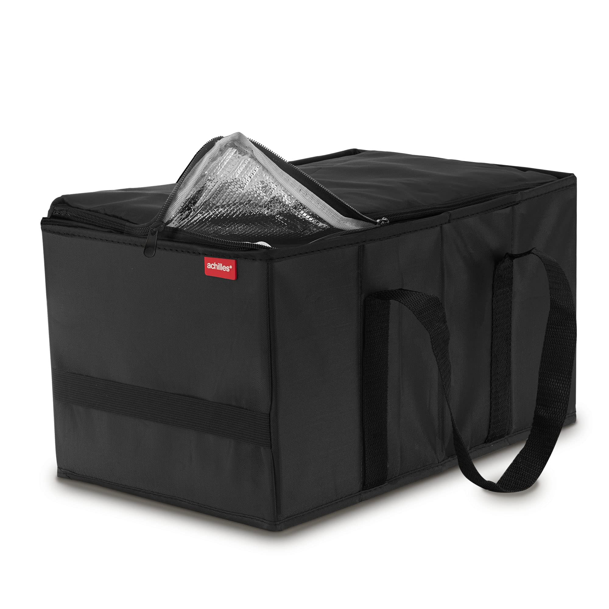 achilles Cool Basket, Shopping Bag with Cooling Function, Insert, Foldable Box, Folding Thermal (Black, 37cm x 23cm x 21cm)