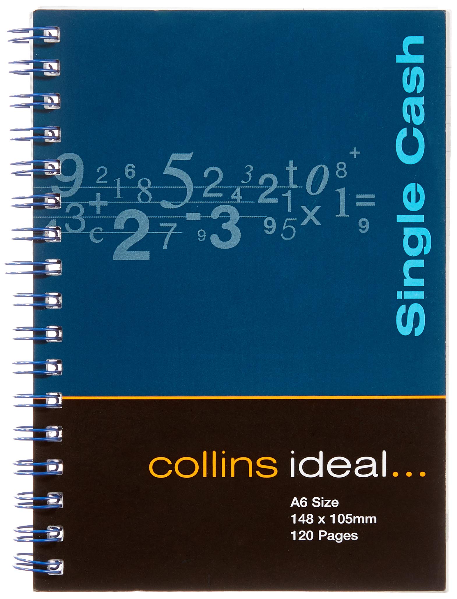 Ideal - A6 Cashbook Wiro Single Cash - 120 Pgs - Blue - 711