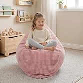Qundicy Kids Bean Bag Chair Bed, 3-in-1 Convertible Floor Lounger, Soft Shredded Foam Sofa for Playroom, Bedroom, Comfy Kids Floor Bed for Boys and Girls