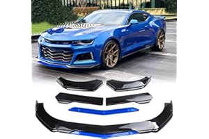 DEERMOTO Universal Front Lip for Car,Front Bumper Lip for Camaro,Blue Front Splitter for Car Adjustable Front Lips Protector Wide Body Kit Compatible with Civic Chevy Camaro Dodge,Mercedes-Benz