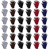 Pistha 36 Pairs Winter Gloves Touch Magic Screen Gloves Stretchy Knit Cotton Gloves Bulk For Men Women Homeless Cold Weather
