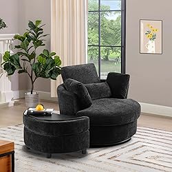 Chair and A Half with Ottoman, 360° Swivel Chair