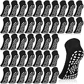 Haysandy 40 Pairs Non Slip Yoga Socks for Women Bulk Pilates with Grips Anti Skid Athletic Grippy Slipper Socks