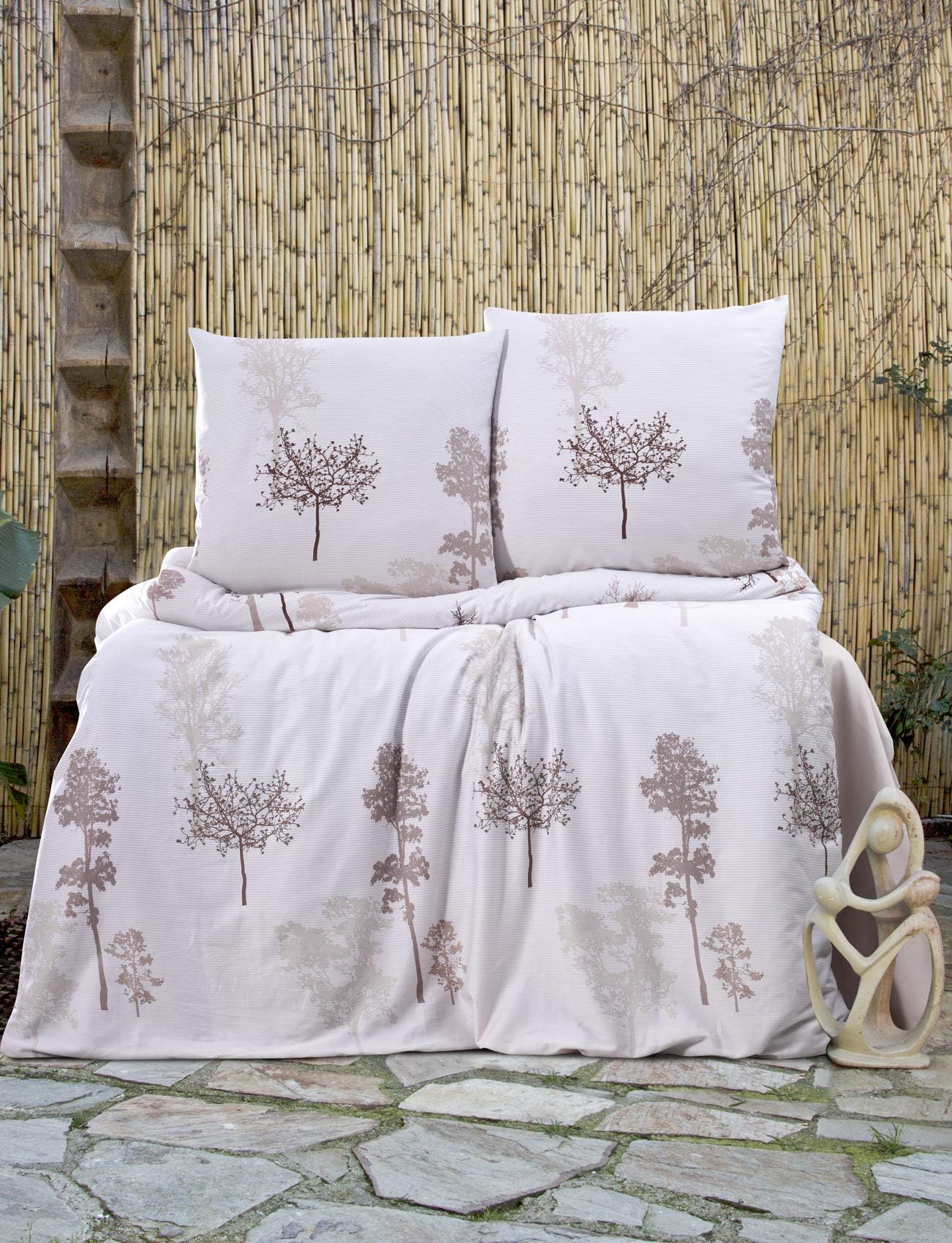 ZIRVEHOME Satin Bed Linen 200 x 220 cm with 2x Pillowcases 80 x 80 cm CAPITOL V1 (Cotton Satin Luxury Edition)