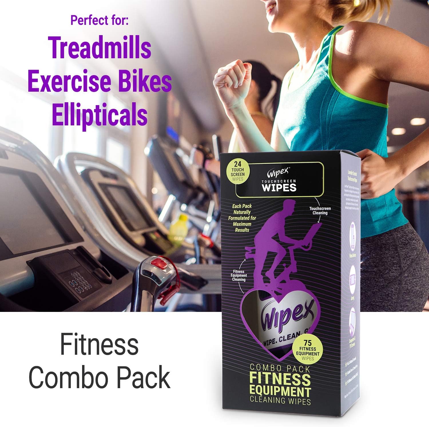 Wipex Cleaning Combo Pack for LED/LCD Screens and Fitness Equipment, Alcohol Free : Sports & Outdoors