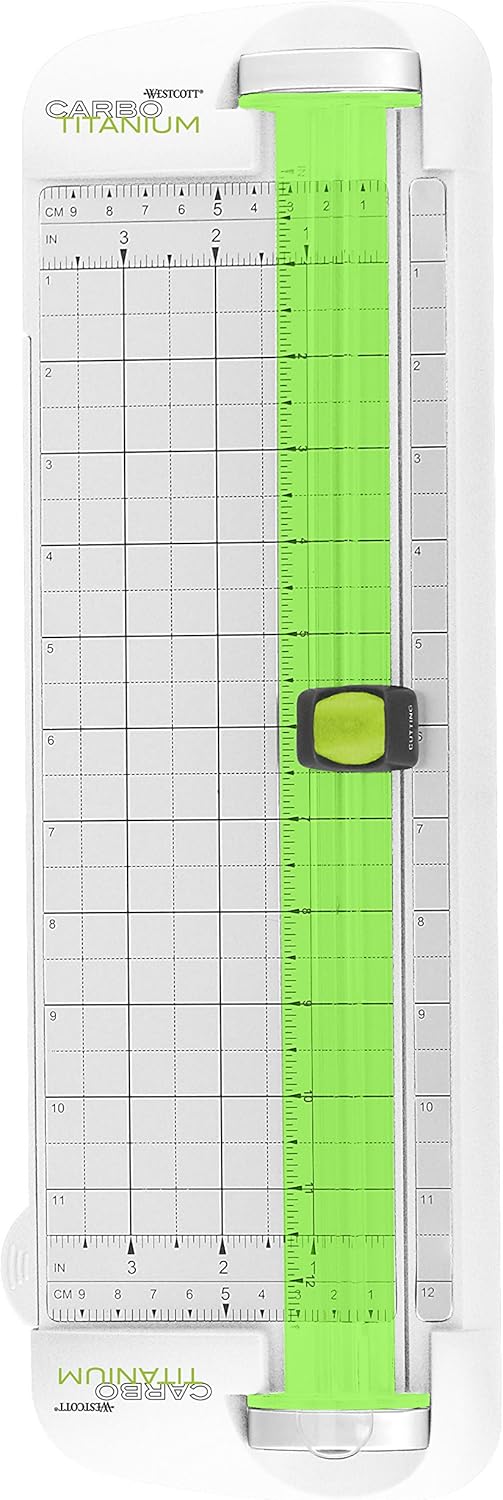 Westcott 16682 CarboTitanium Narrow Body Trimmer, White, Green