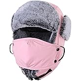Connectyle Trapper Hat for Men Women Faux Fur Trooper Trapper Winter Hat with Ear Flaps Waterproof Ushanka Hunting Hats