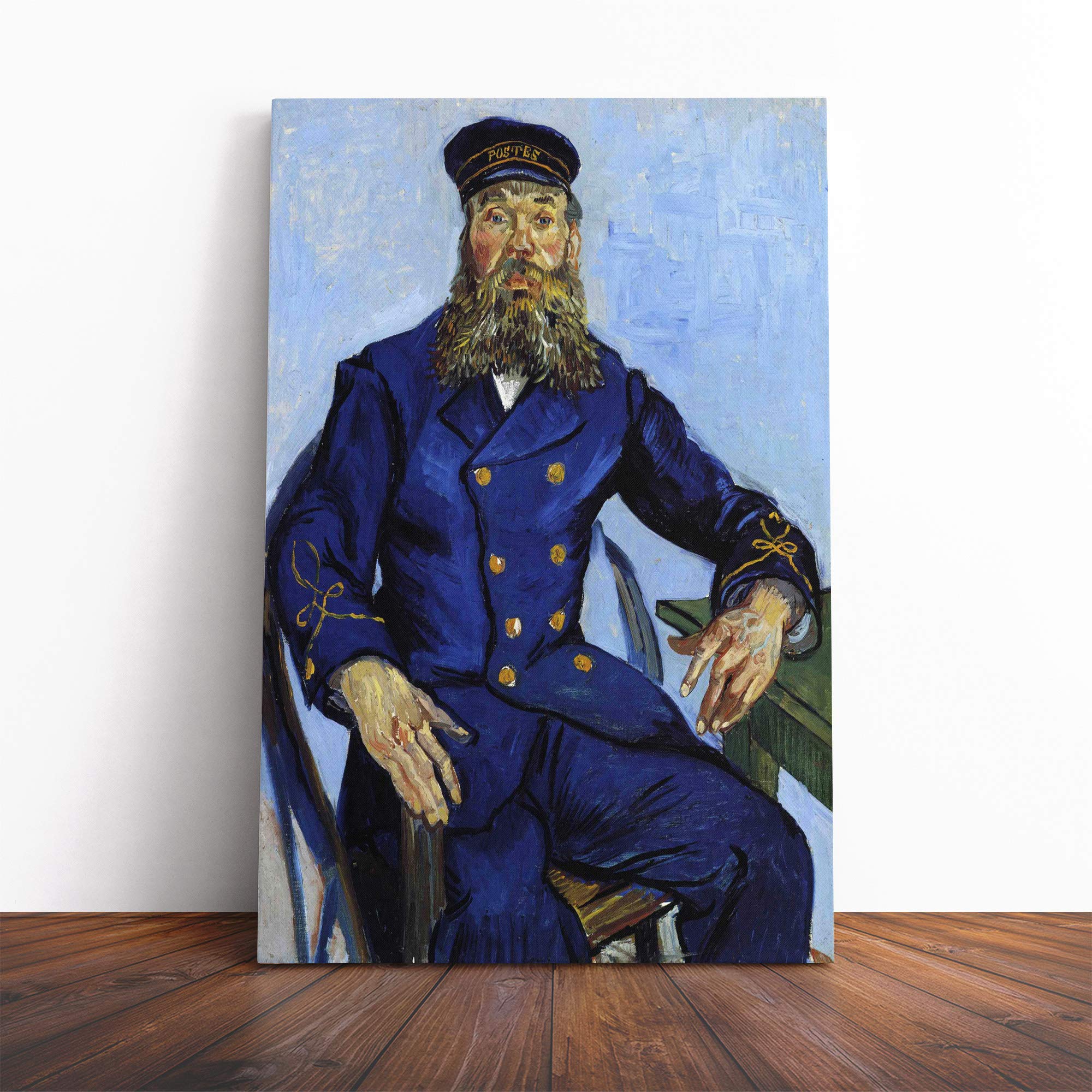Big Box Art Canvas Print Wall Art Vincent Van Gogh The Postman Joseph Roulin | Mounted & Stretched Box Frame Picture | Home Decor for Kitchen, Living Room, Bedroom, Hallway, Multi-Colour, 20x14 Inch