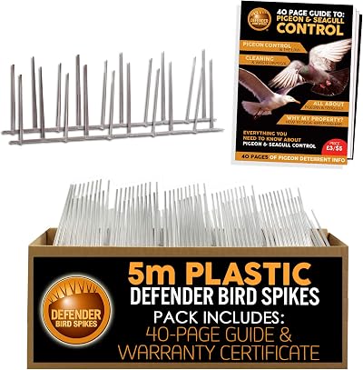 Defender Bird Spikes Narrow Plastic Pigeon Deterrent 5 Metre Pack