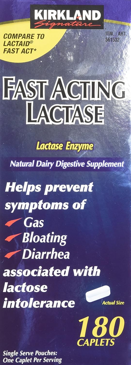 Kirkland Signature Fast Acting Lactase - 180 Caplets: Health & Personal Care