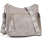 KITEVIUN Medium Crossbody Bags for Women Trendy, Women's Butterfly Shoulder Handbags with Tassel