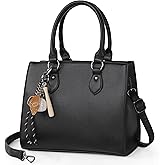 TANTOMI Womens Purses and Handbags Vegan Leather Tote Bag Black Purses for Women Trendy Satchel Bags Adjustable Strap
