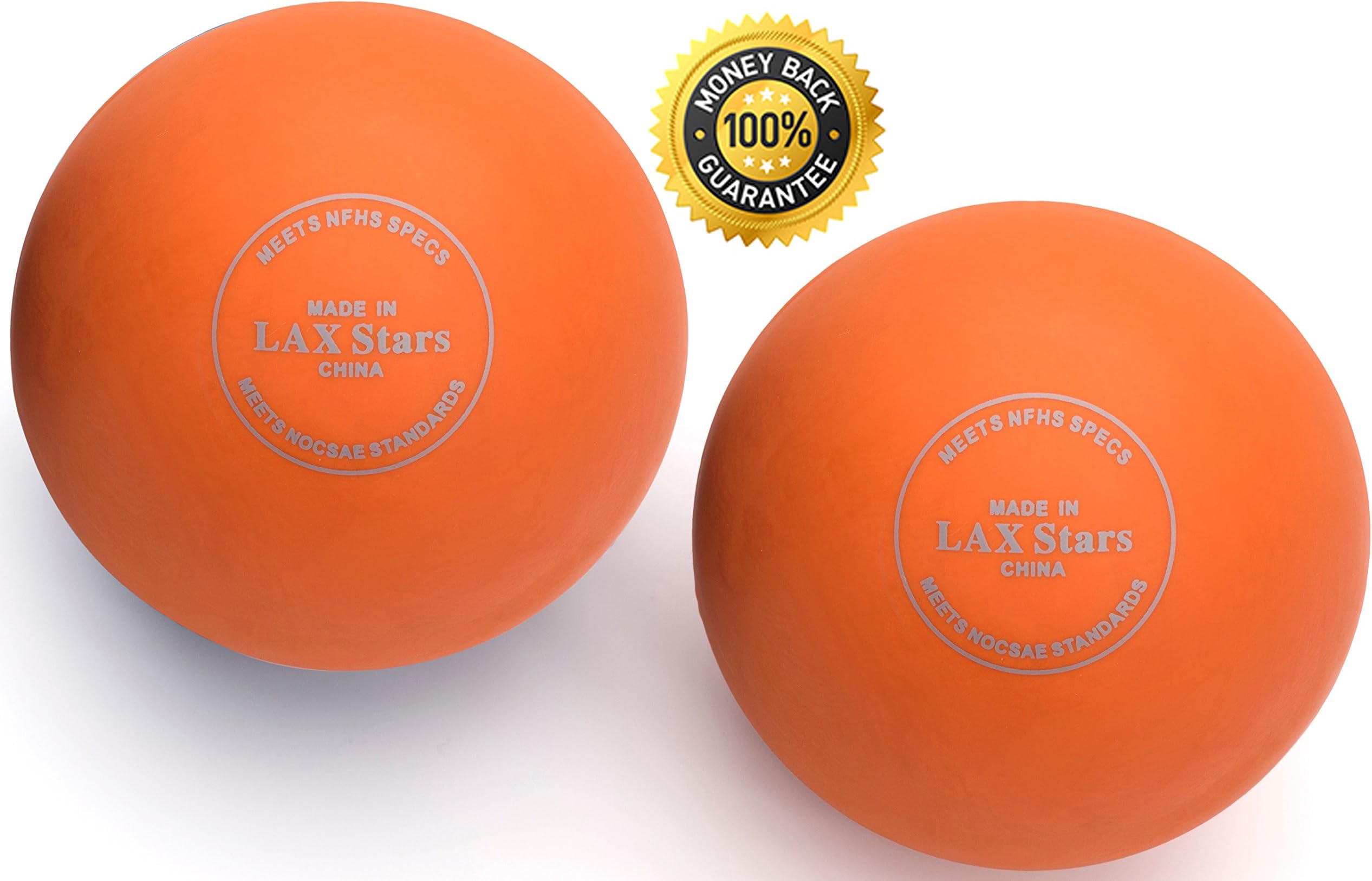 Lacrosse Balls By LAX Stars Myofascial Tension Release, Fascia Release, Massage Balls for Foot, Massage Balls for Back, Trigger Point Therapy Balls, Muscle Knots, Yoga, Pack of 2 Balls