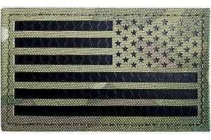 MOONIKONI 2x3.5" Infrared IR US USA American Flag Patch Tactical Vest Patch Hook-Fastener Backing (Multicam -Reversed)