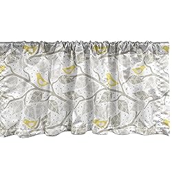 Ambesonne Grey and Yellow Window Valance, Abstract
