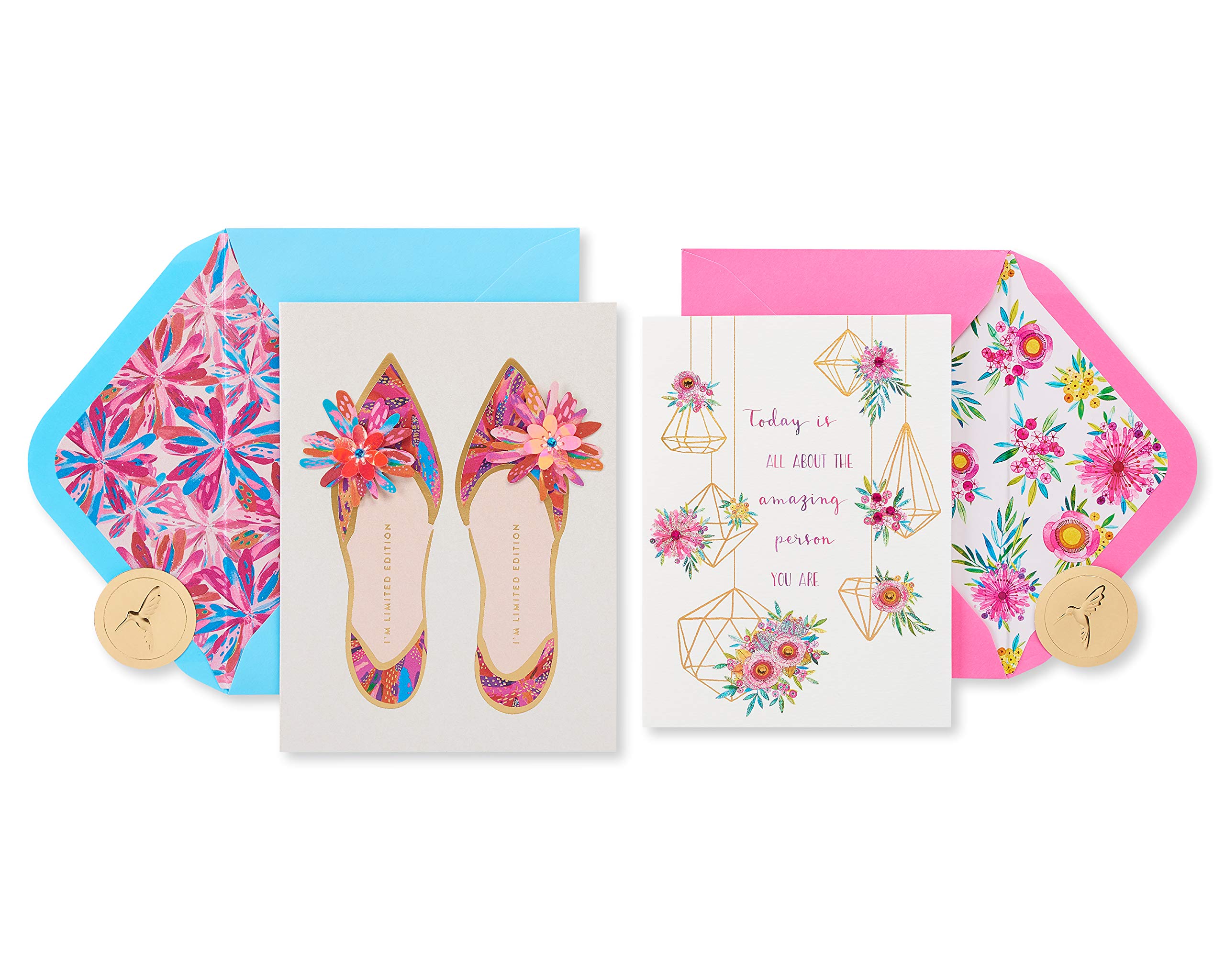 Papyrus Birthday Cards for Her, Shoes and Terrarium (2-Count)