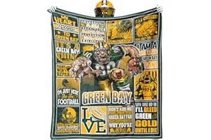 VIGKOIR Gifts for Men, Sports and Outdoors Merch for Green Bay Fans Men Women, Football Team Throw Blanket 60"x50", City Football Style Gifts for Sofa Bed Chair