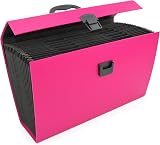 Rapesco 1554 19-Part Expanding Box File A4+ Pink with Handle view 9