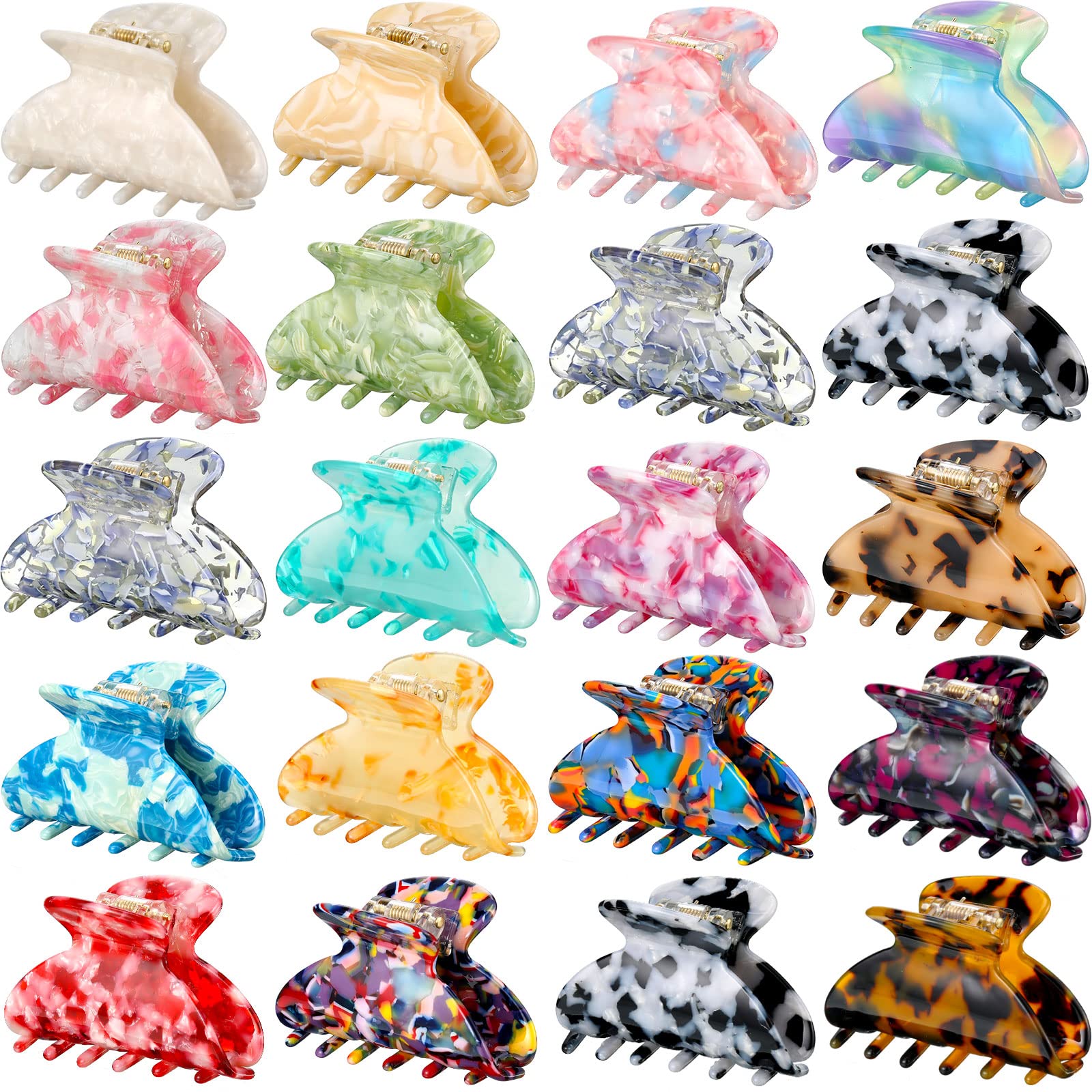 Photo 1 of Janinka 18 Pcs Tortoise Shell French Barrettes - 2.6 Inch Banana Celluloid Hair Clips, Leopard Print Hair Accessories for Women