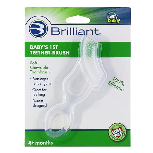 Brilliant Oral Care Baby's First Toothbrush, Smooth Silicone