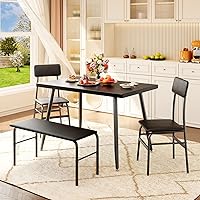 Amazon.com - Gizoon Kitchen Table and 2 Chairs for 4 with Bench, 4 ...