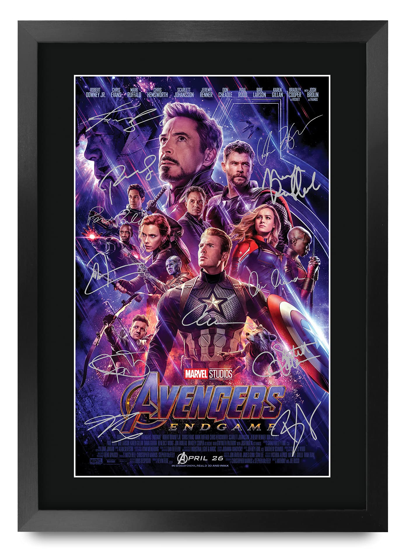 HWC Trading A3 FR Avengers Endgame Movie Poster Cast Signed Printed Autograph Marvel Gifts Captain America Ironman Thor Print Photo Picture Display