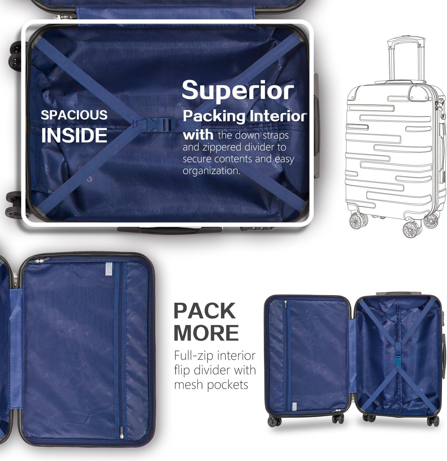 coolife expandable suitcase