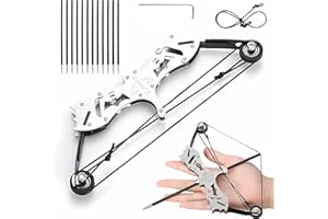 MIHMY Mini Compound Bow and Arrows Set Stainless Steel Material Bow and Arrow Adult for Hunting and Archery Gift for Target Shooting Practice Archery Entertainment (8.7"" Big), Sliver