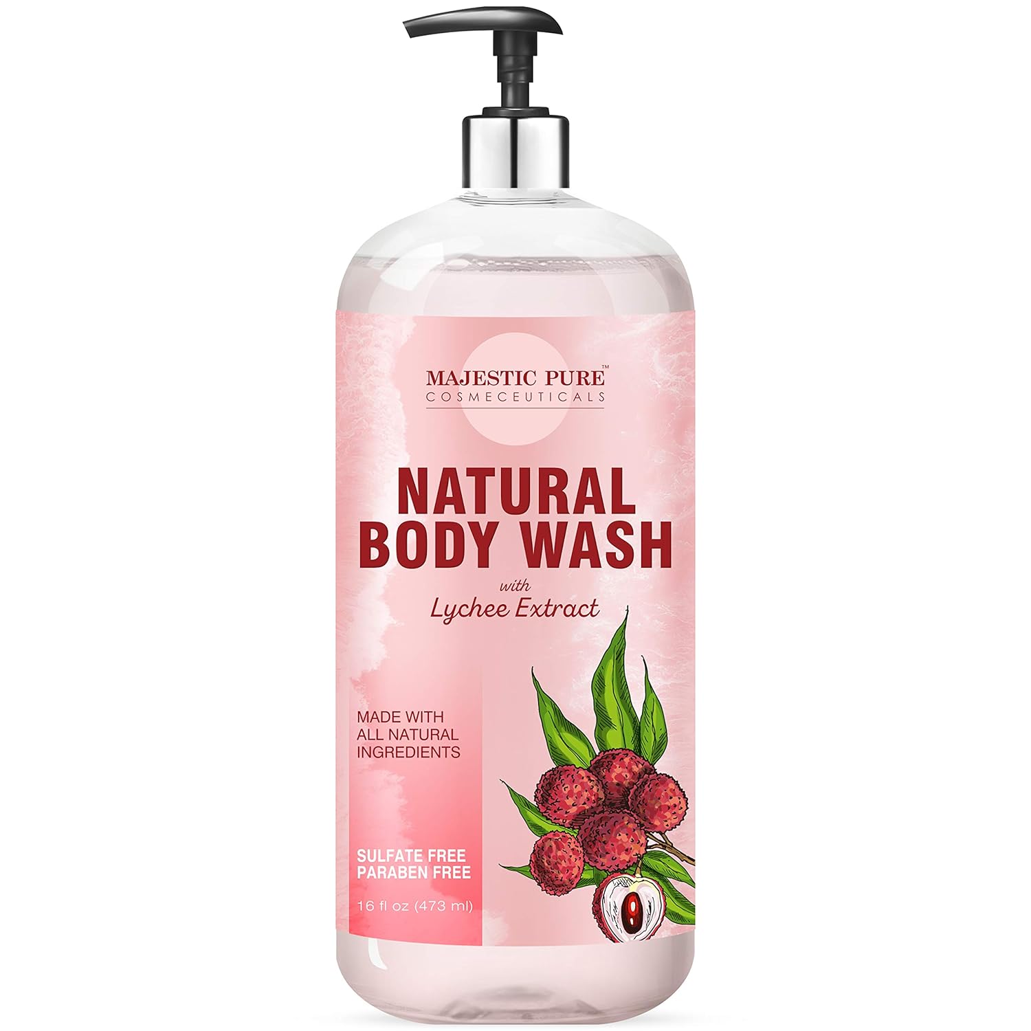 Majestic Pure All Natural Body Wash with Lychee Extract