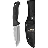 Camillus Hawker 9" Drop Point Blade Durable Corrosion-Resistant 420 Stainless Steel Hunting Hiking Fishing Camping Fixed Blade Knife with Protective Sheath