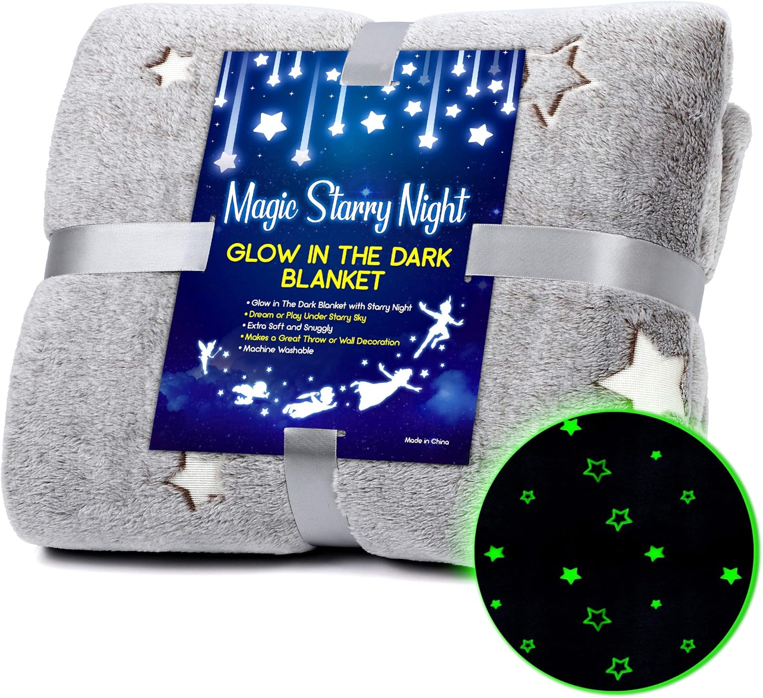 Glow in The Dark Throw Blanket, Super Soft Fuzzy Plush