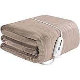 ONDAN Electric Blanket, Flannel, Weighted, Full Size, 72" x 84", Beige