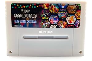 Retrotech Super 800 In 1 LED Version EU Cartridge For SNES Super Nintendo 16Bit Game Console - White