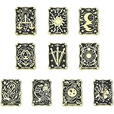 Gythara 10 pcs 10 Styles Black Tarot Card Theme Alloy Enamel Brooches Pins Sun Moon Star Sword Lapel Pins for DIY Jewelry Clothes Backpack Hats Jackets Badge Craft