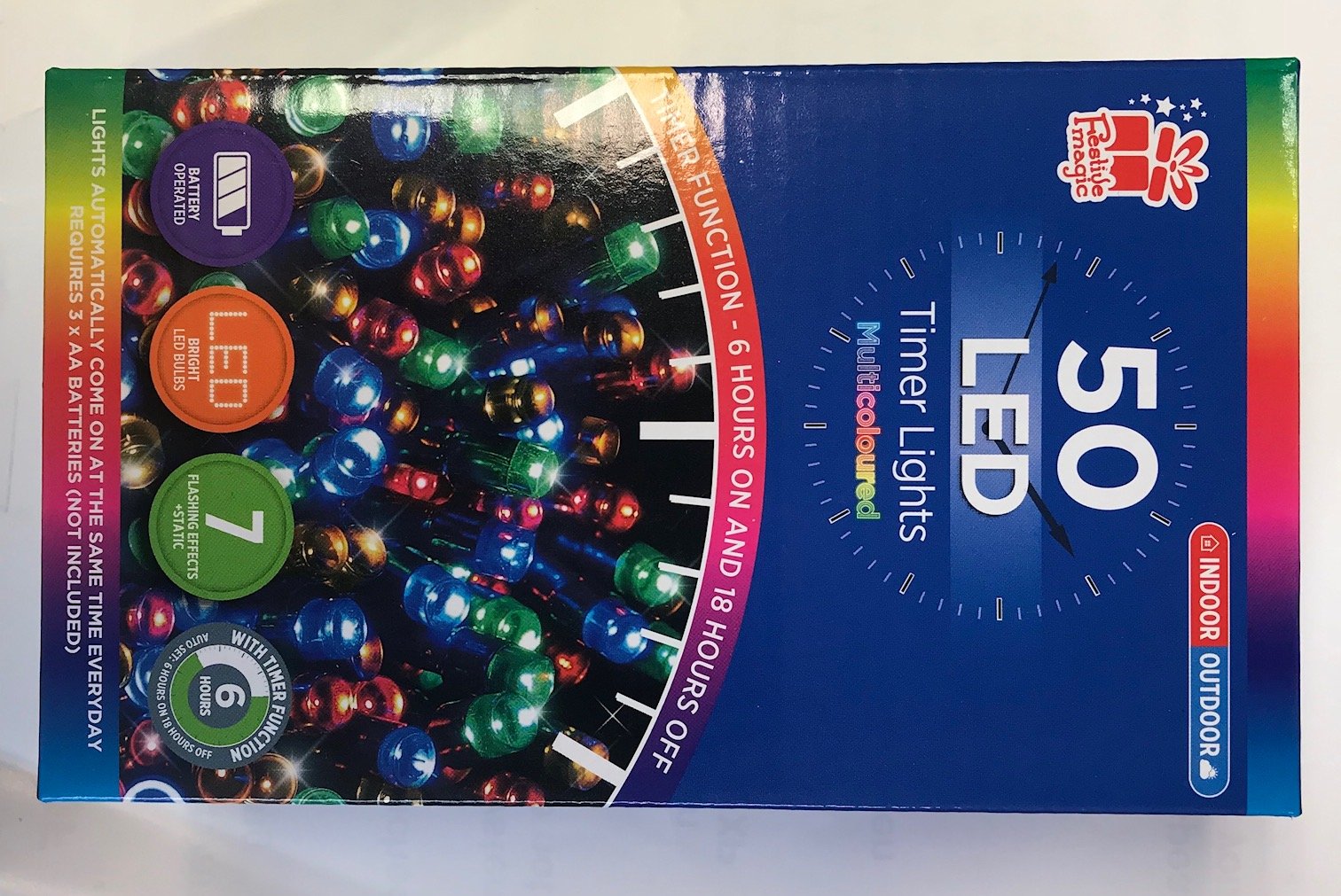 Multi Function Timer LED Lights (Multi, 50 LED)