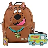 AI ACCESSORY INNOVATIONS Scooby Doo Big Face Cospaly Mini Backpack Purse with Mystery Machine Card Holder, Faux Leather, 10.5 Inch