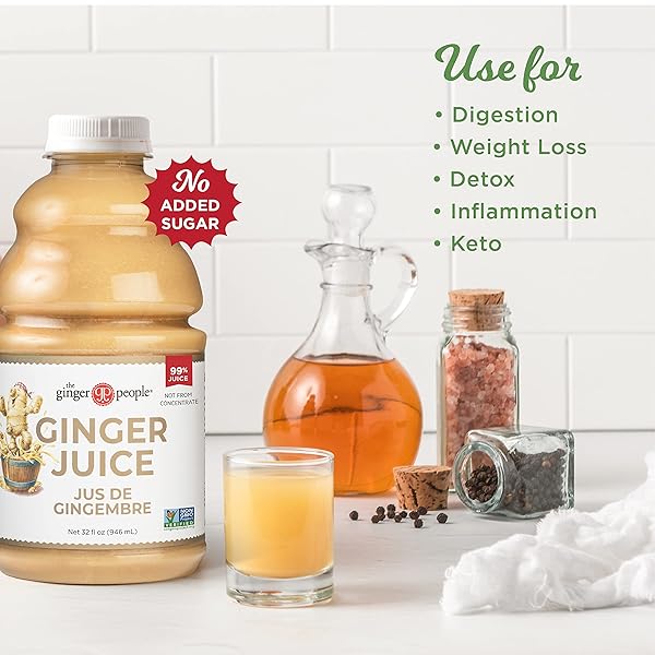 99% PURE GINGER JUICE BY THE GINGER PEOPLE – DIGESTIVE HEALTH, PREMIUM QUALITY, 32 FL OZ BOTTLE (PACK OF 1)
