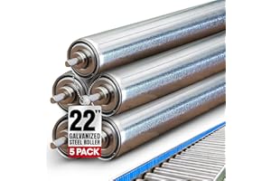 Conveyor Rollers - Galvanized Steel Replacement, 1.5" Diameter, 22" Between Frame, 18 Ga., Found in Woodworking Table, Garage, Boat Trailers, Material & Tool Handling - 5-Pack by Ultimation